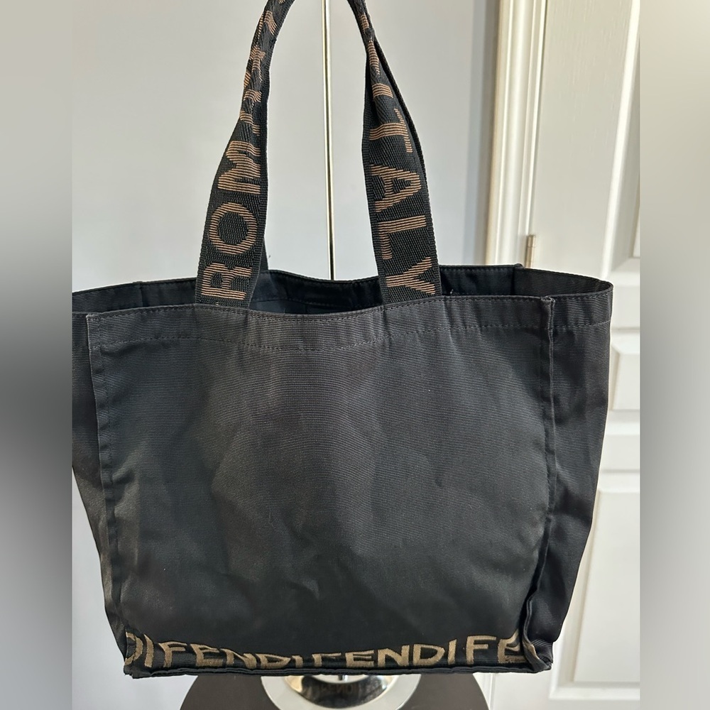 FENDI BUNDLE Canvas Shopper Tote & Zucca Bifold Wallet Set - Authentic